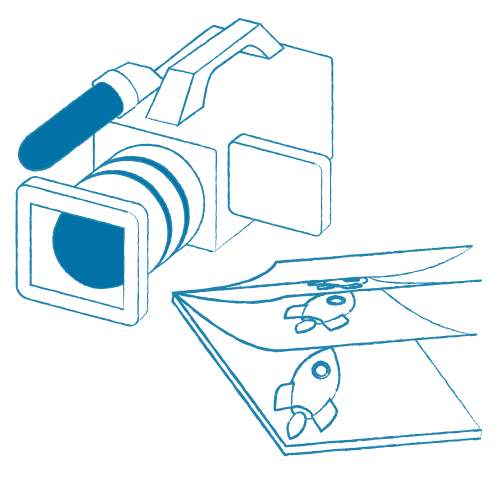 Camera and flip book icon